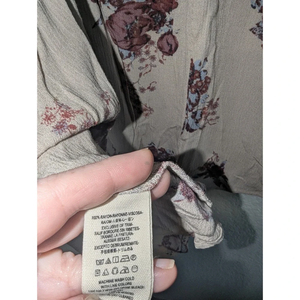Free People Tree Swing Tunic Dress Small Washed Stone Floral‎ Combo Bohemian